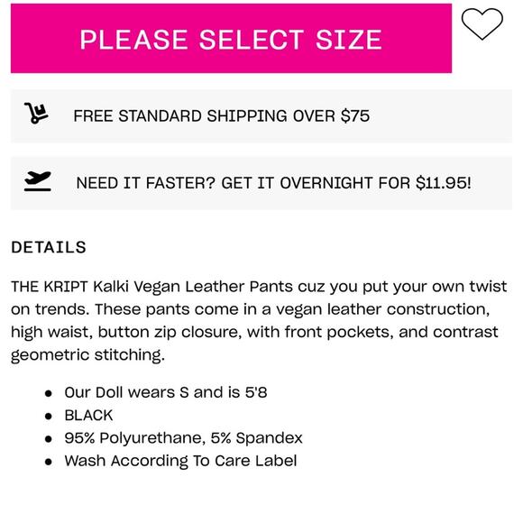 Dolls Kill - The Kript Kalki Vegan Leather Pants with Circular Top Stitching - Picture 11 of 11